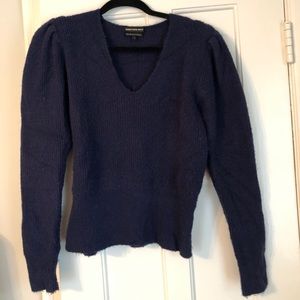 Something Navy puff sleeve sweater